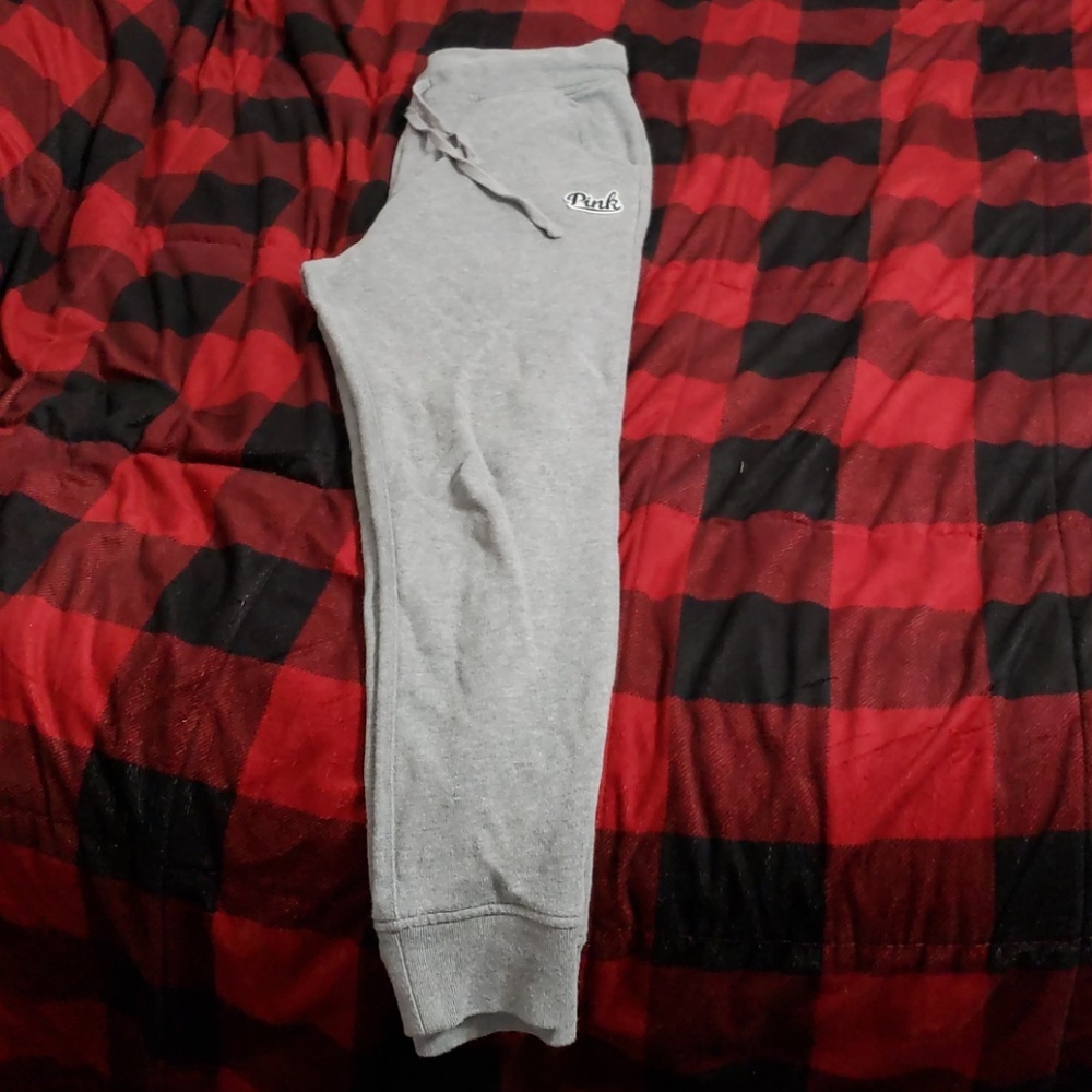 Pink. Gray jogger sweats